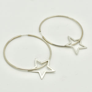 Handmade Star and Hoops Earrings