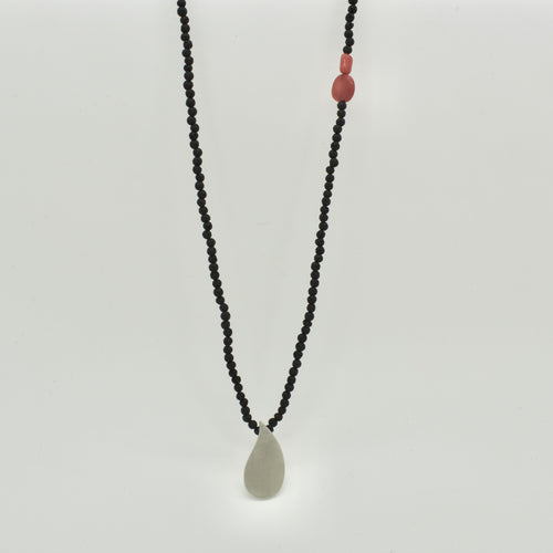 Drop pendant with lava stones