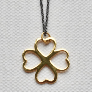 Handmade Gold Plated Silver Four-leaf-clover Pendant