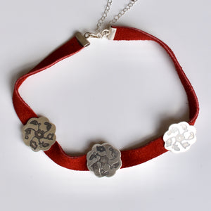Red suede choker