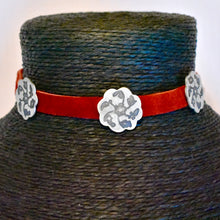 Red suede choker