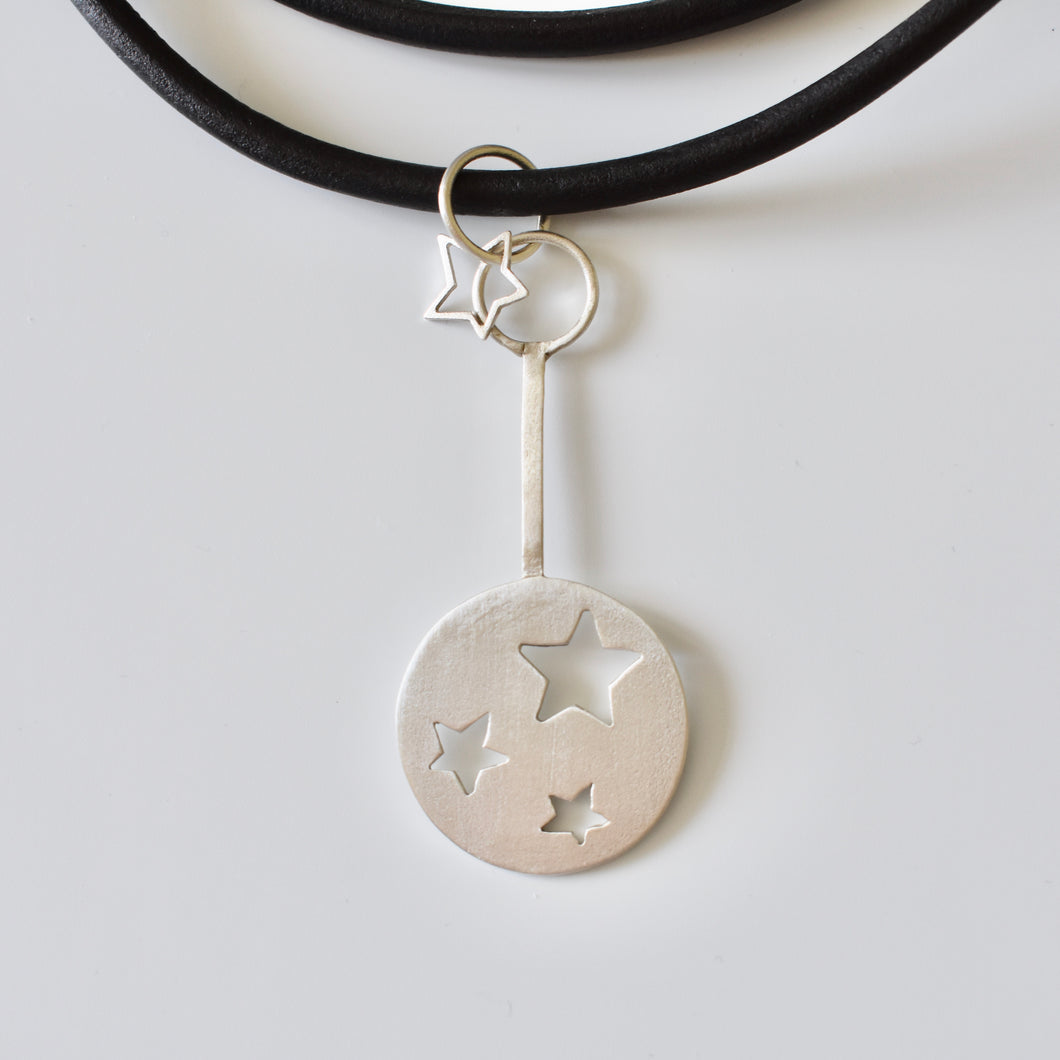 Stars on leather cord