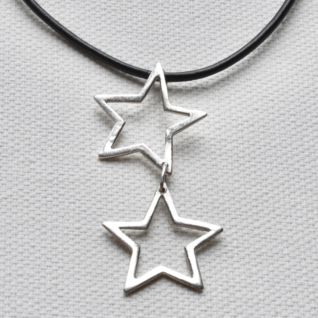 Stars on leather cord