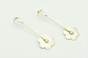 Handmade Silver Flower Earrings
