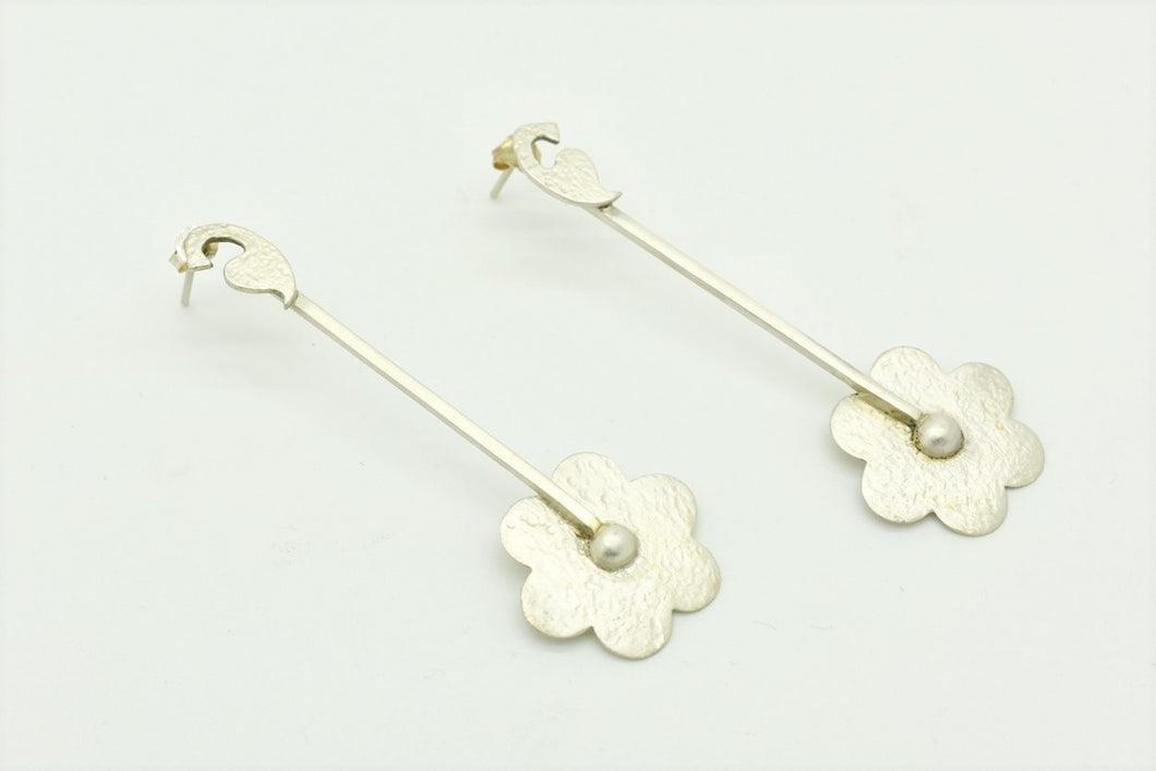 Handmade Silver Flower Earrings