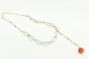 Handmade Silver Chain and Agates Necklace