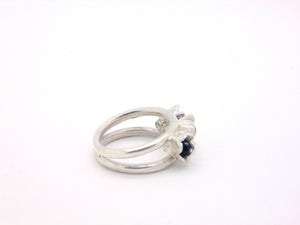 Handmade Silver Ring With Onyxes