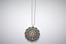 Silver necklace with Turkish tile-Penc motif-double layer